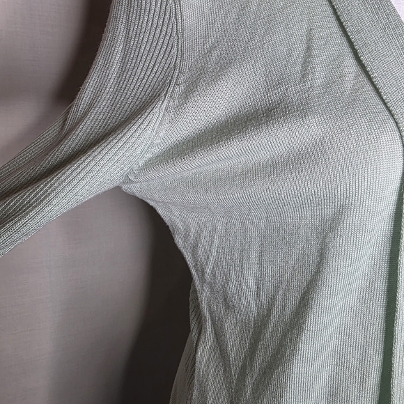 Liz Claiborne Mint Green Open Front Knit Cardigan Size Medium - Picture 3 of 6